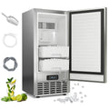 80 lbs/Day Under Counter Nugget Ice Maker, 15" Built-in Freestanding Ice Machine with Self-Cleaning, LCD Panel & 24H Timer for Home & Commercial Use