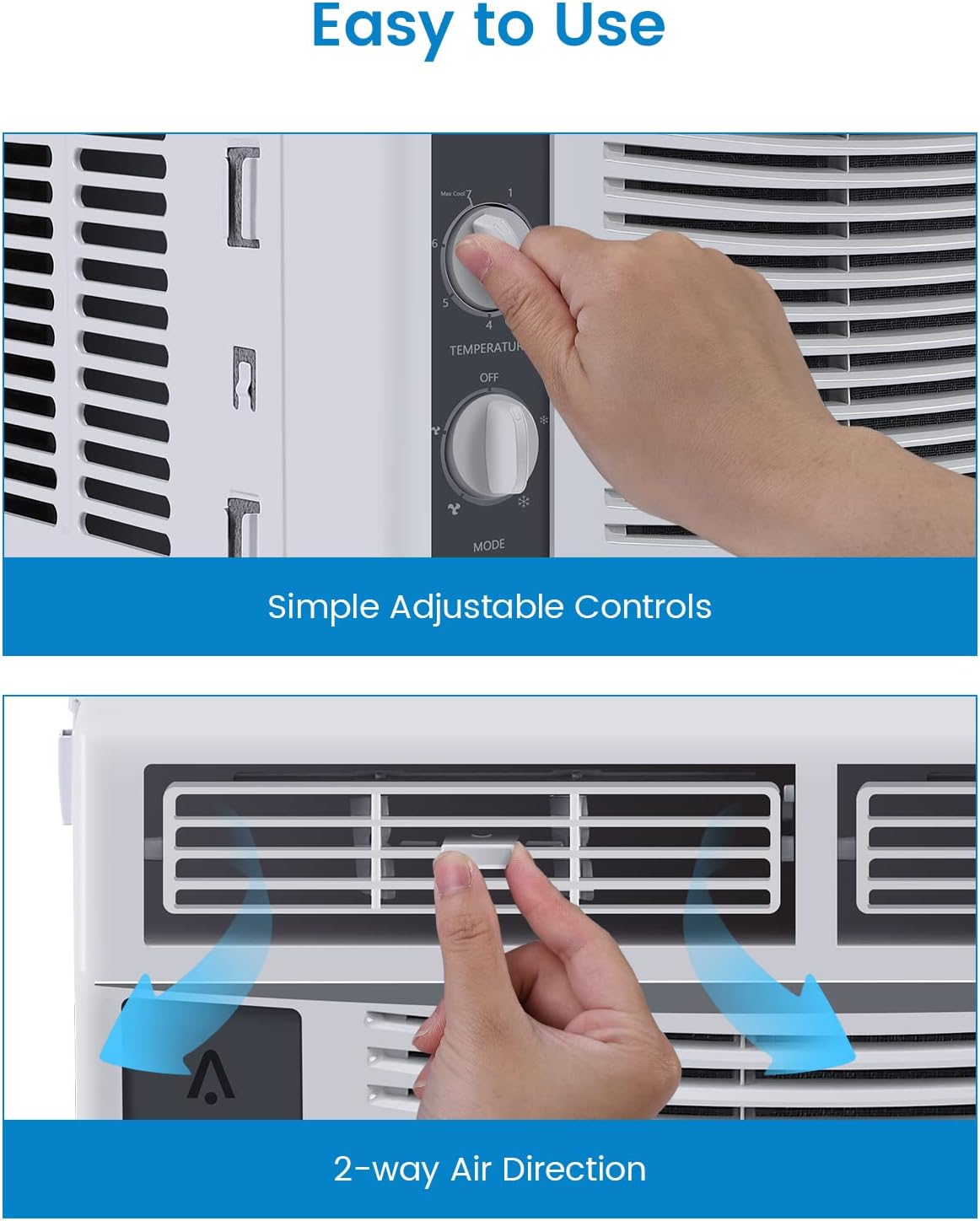 Smart 6000 BTU WiFi Window Air Conditioner, Window AC Unit with Remote and App Control, Timer Function and Easy Installation Kit, for Rooms up to 350