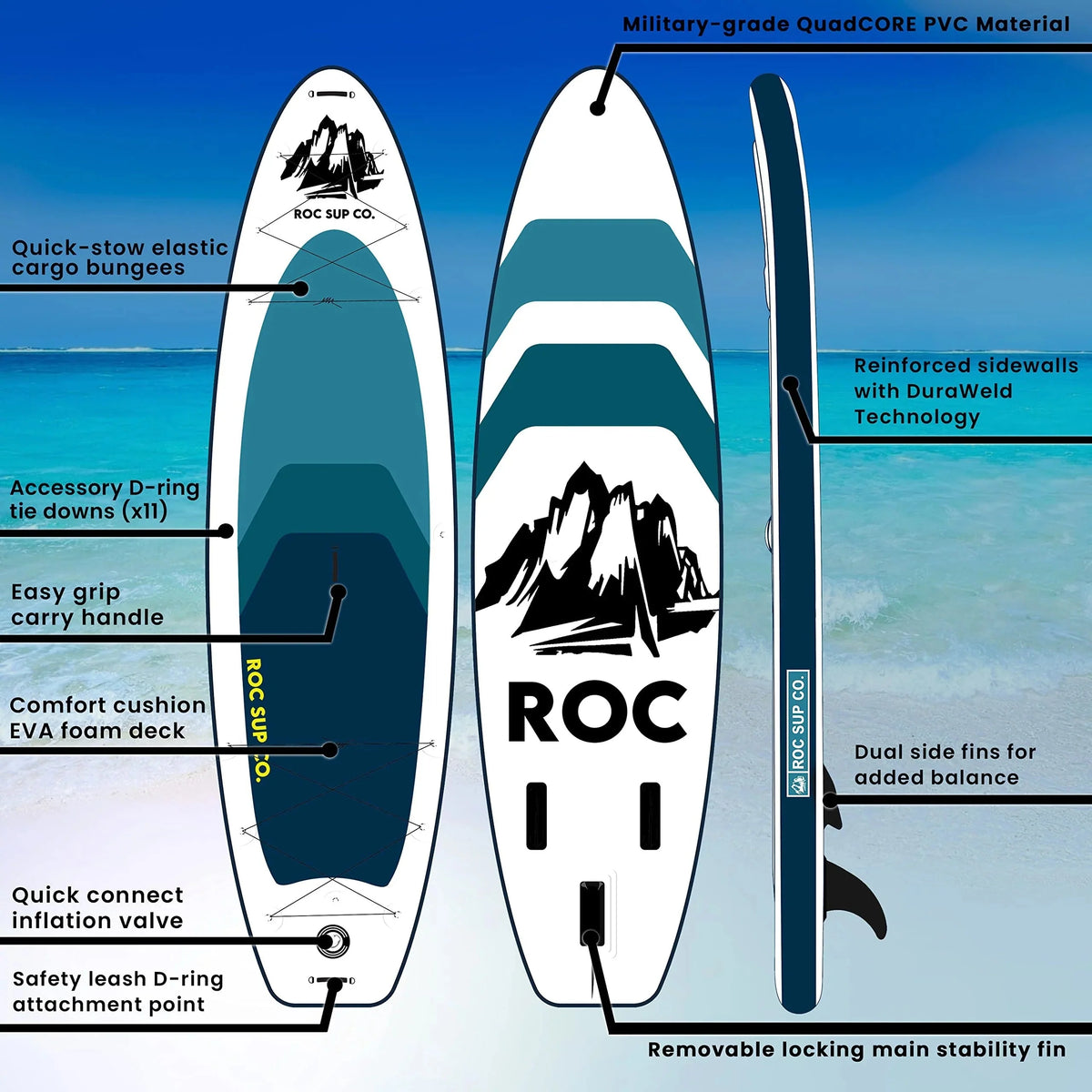 Roc Inflatable Stand Up Paddle Boards 10 ft 6 in