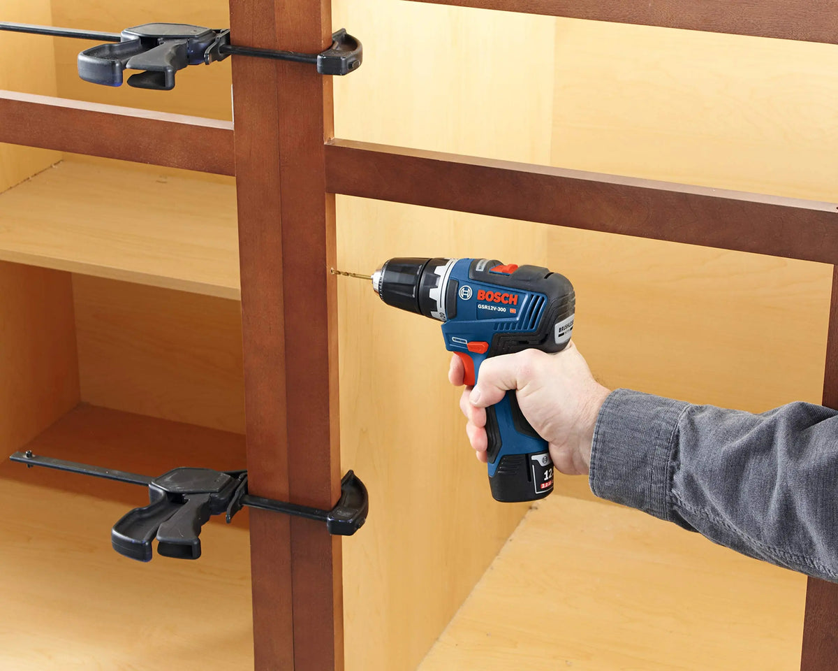 BOSCH CLPK22-120 12V Max Cordless 2-Tool 3/8 in. Drill/Driver and 1/4 in. Impact Driver Combo Kit with 2 Batteries, Charger and Case,Blue