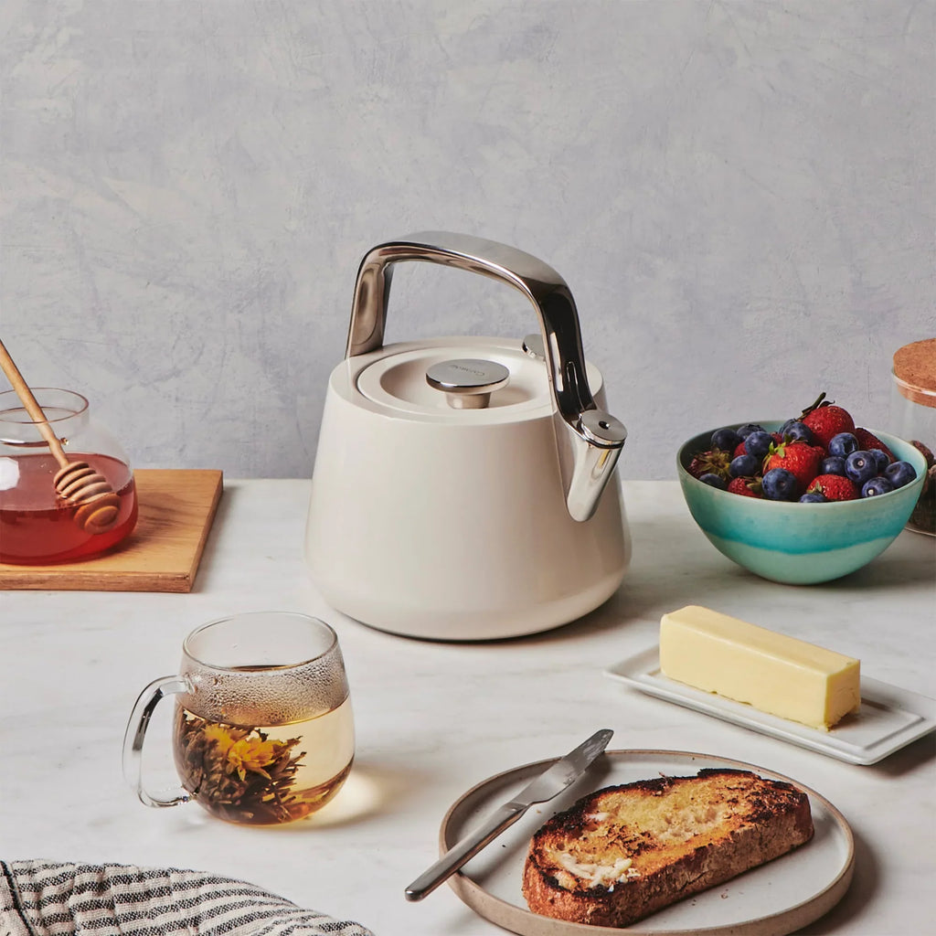 Caraway Whistling Tea Kettle in Cream