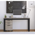 Apex Desk and File Cabinet, Weathered Oak