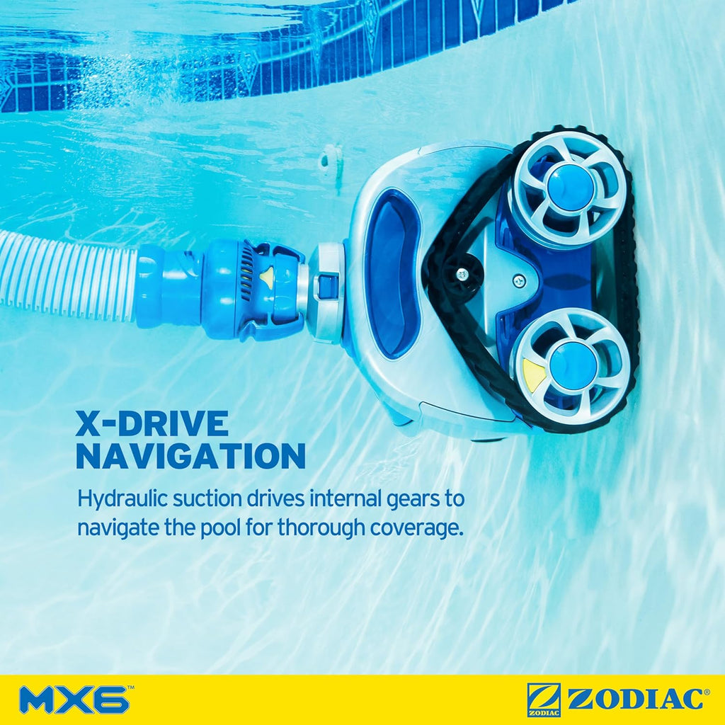 Zodiac MX6 Suction-Side In-Ground Pool Cleaner  Cyclonic Suction and X-Trax for Extreme Maneuverability