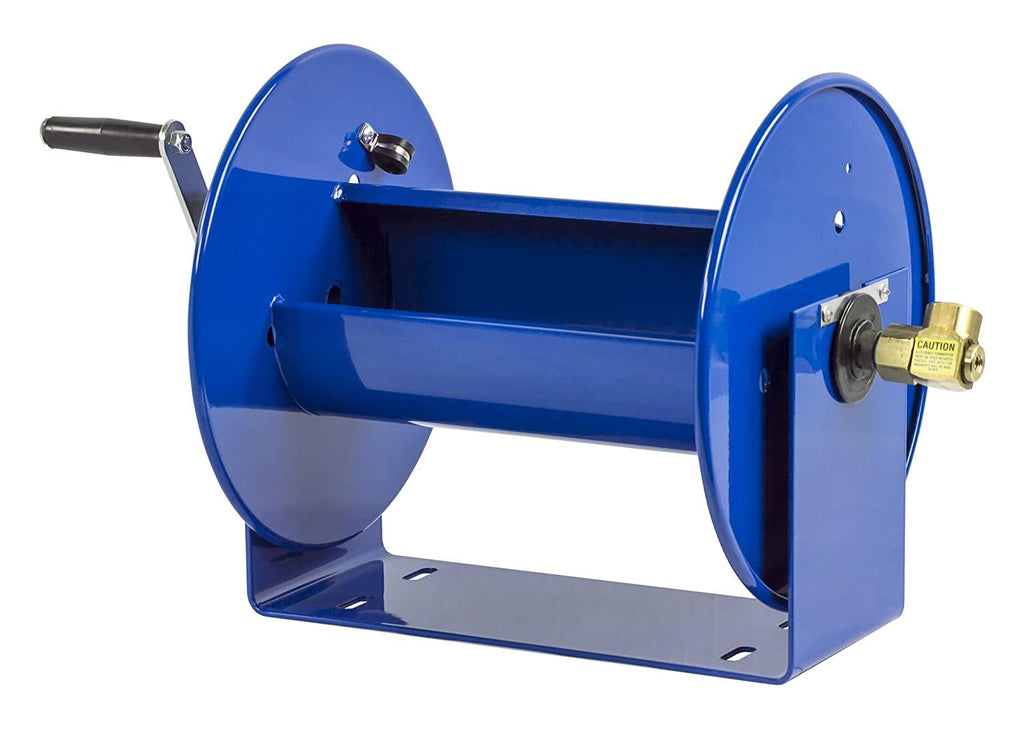 Coxreels 112-3-50 Compact Hand Crank Steel Hose Reel - 4 000 PSI - Holds 3/8" x 50' Length Hose - Perfect for Air Compressor  Garden  Pressure Washer  Electric Hoses (Hose Not Included) Made in USA