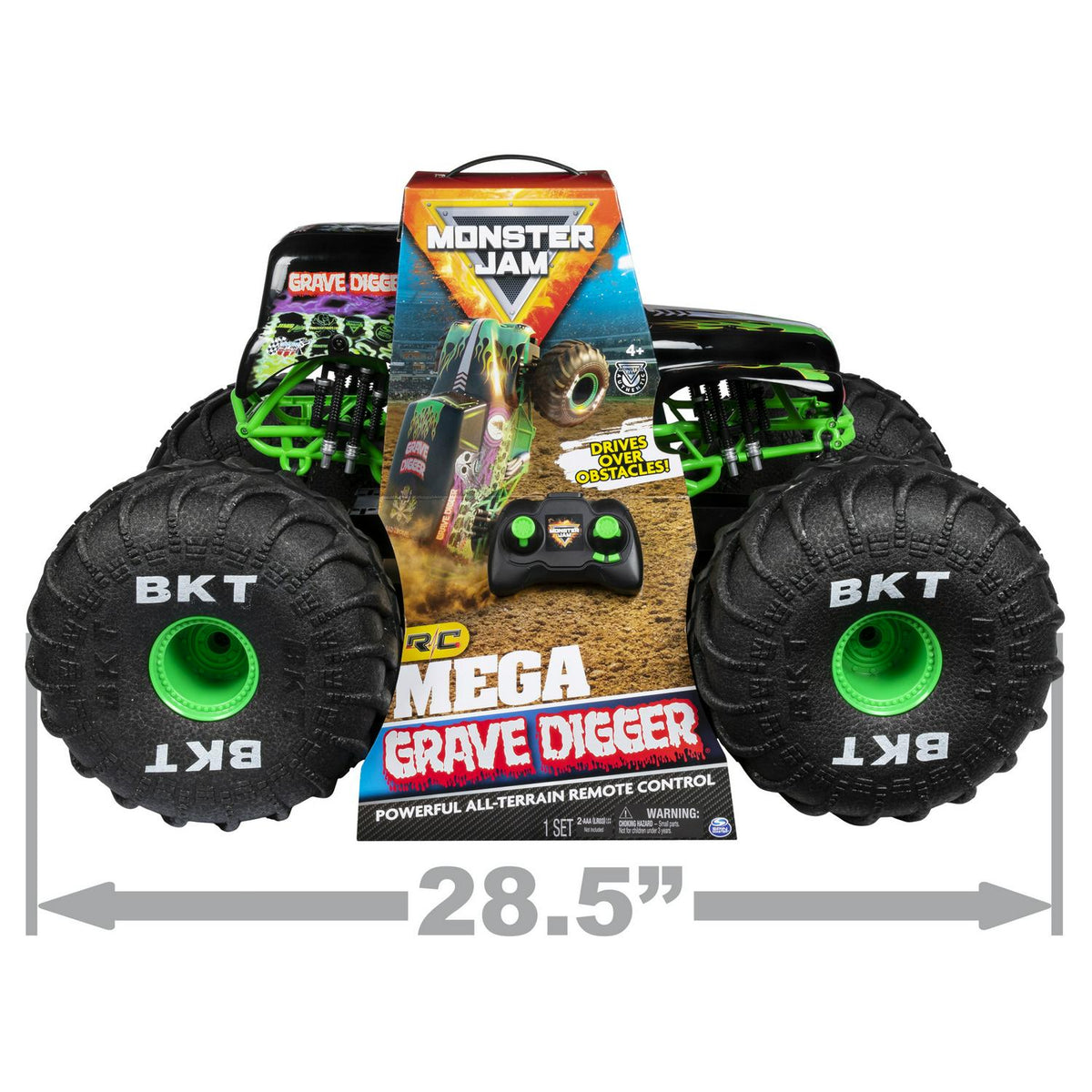 Monster Jam, Official Mega Grave Digger All-Terrain Remote Control Monster Truck with Lights, 1: 6 Scale, Kids Toys for Boys