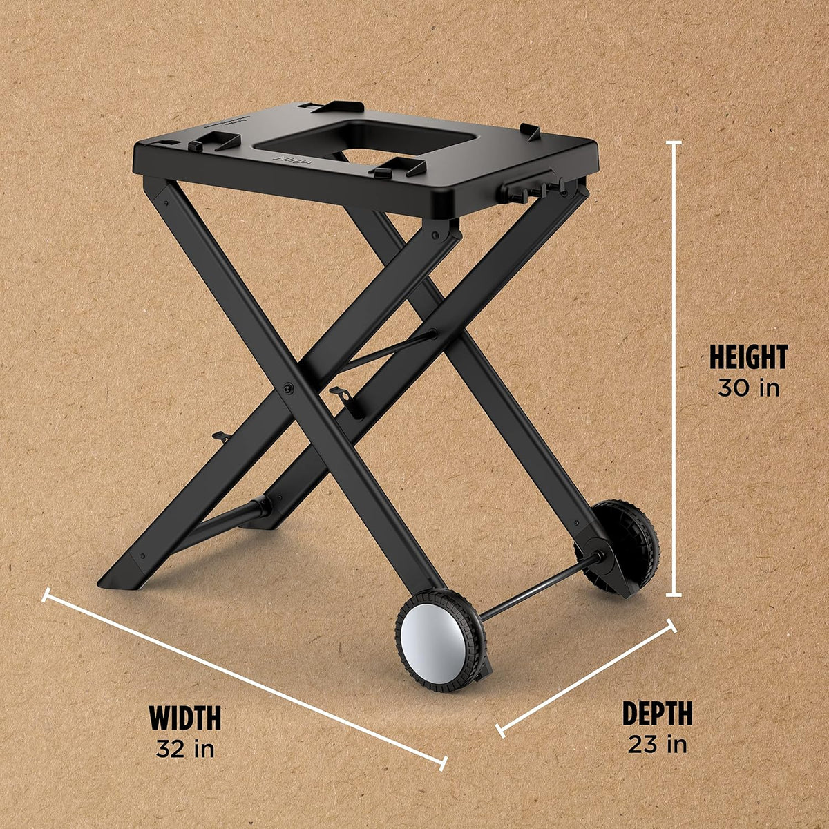Ninja XSKSTAND Woodfire Collapsible Outdoor Grill Stand  Compatible with Ninja Woodfire Grills (OG700 Series)  Foldable  Side Utensil Holder  Weather-Resistant  Black