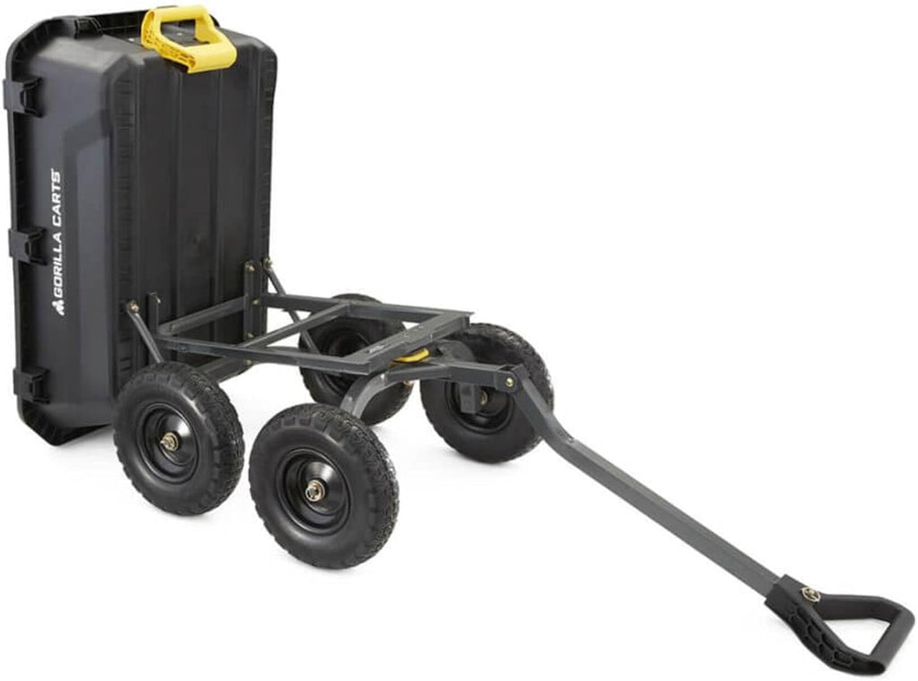 7GCG-NF Heavy-Duty Poly Dump Garden Cart with No-Flat Tires, 7 Cubic Feet, 1200-Pound Capacity, Black, Amazon Exclusive