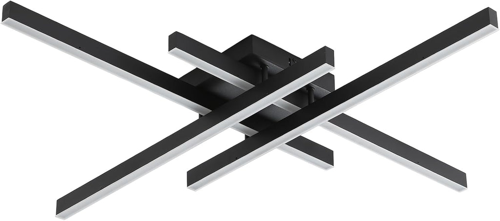 Semi Flush Mount Modern Light Fixture,35.4" Modern LED Ceiling Lights Fixture,for Hallway,Entrance,Cafe,Living Room,Bedroom,Corridor,Porch,Passage Light Fixtures (Black (4-Lights))