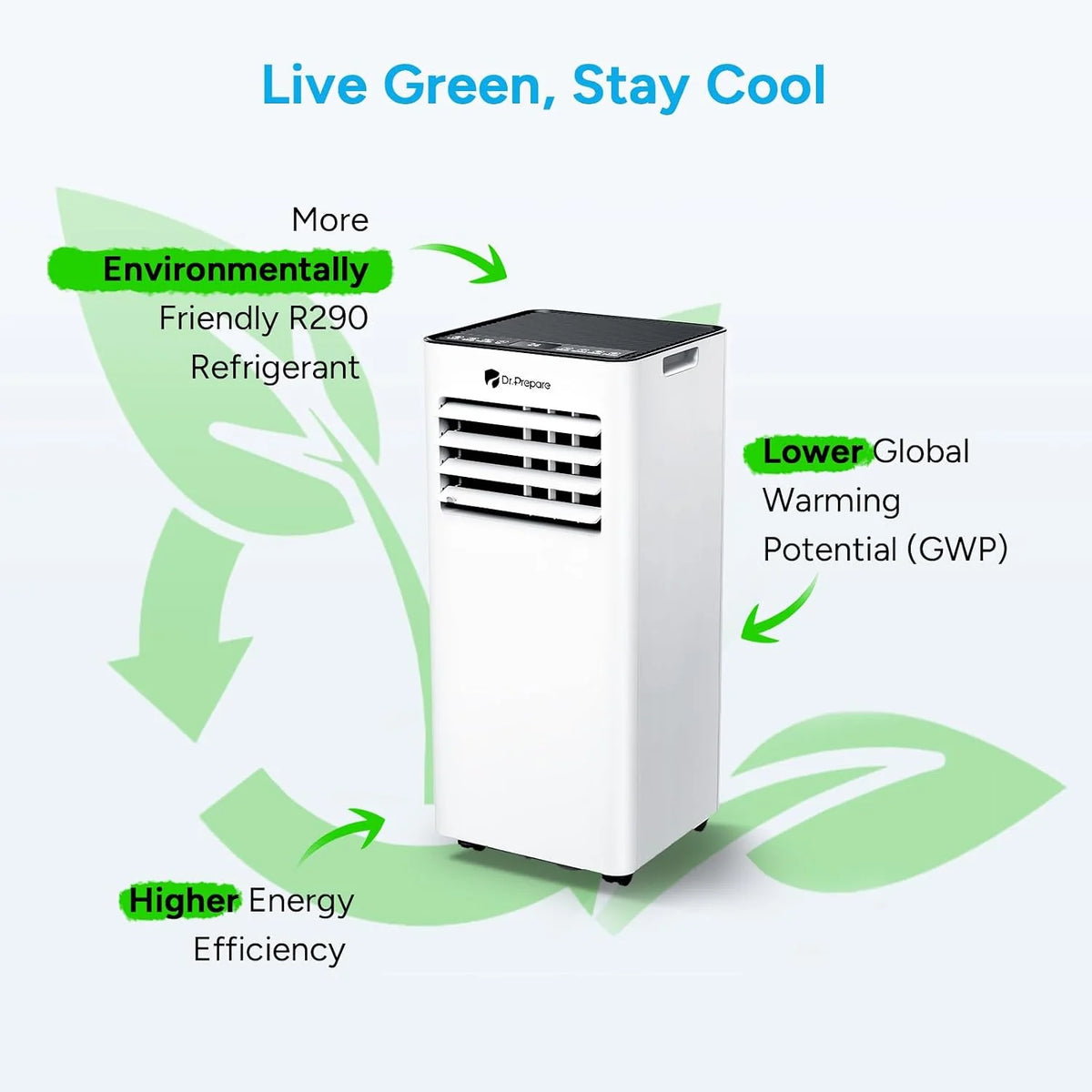 9000 BTU Portable Air Conditioner with WiFi, Dehumidifier & Fan Function