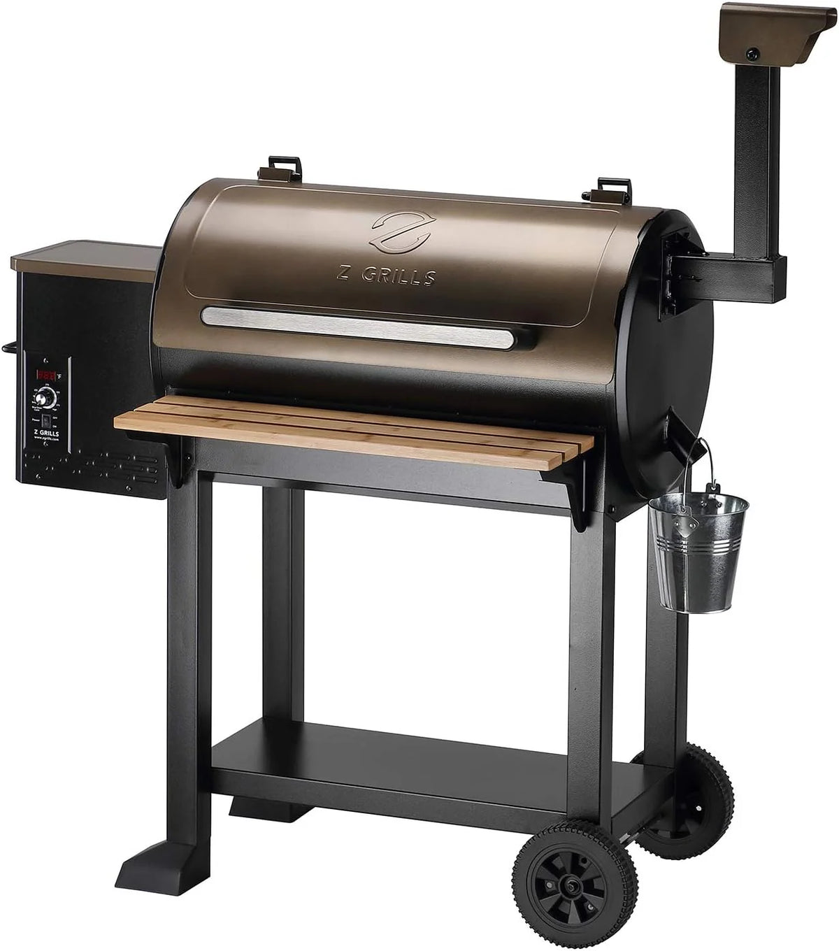 Z GRILLS Wood Pellet Grill Smoker with 552 Cooking Area & Front Shelf for Outdoor BBQ, Smoke, Bake and Roast, 550C