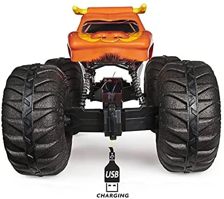 Monster Jam, Official Mega Grave Digger All-Terrain Remote Control Monster Truck with Lights