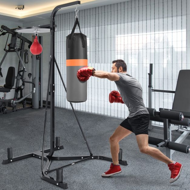 Heavy Bag Stand with Heavy Bag and Adjustable Speed Bag