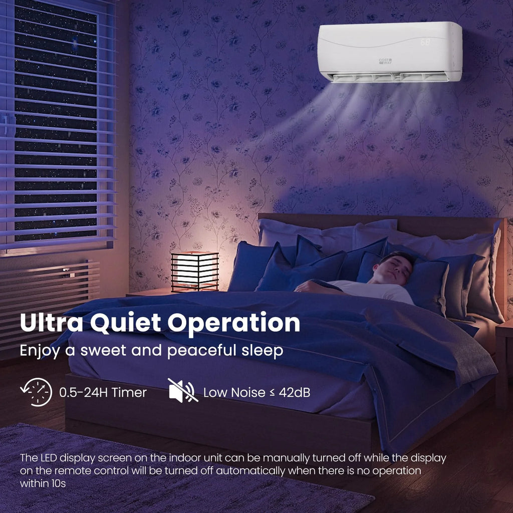 COSTWAY 12000BTU Mini Split Air Conditioner& Heater