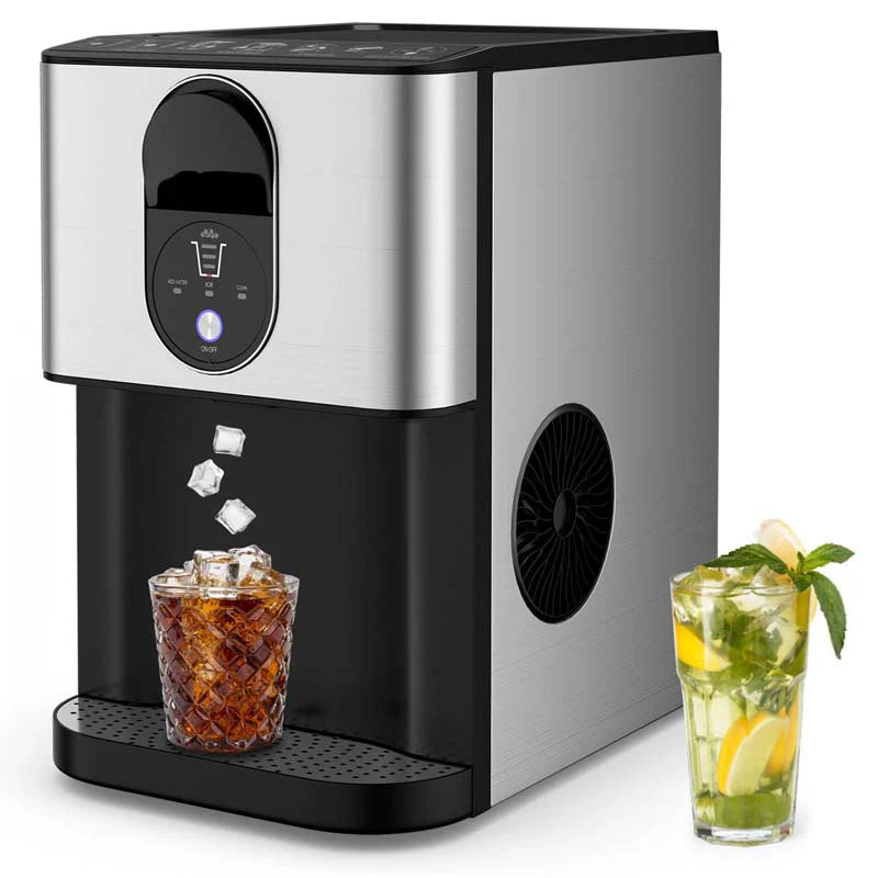 56 LBS/24H Nugget Ice Maker Countertop, Self-Dispensing Pepple Chewable Ice Making Machine with Self-Cleaning System