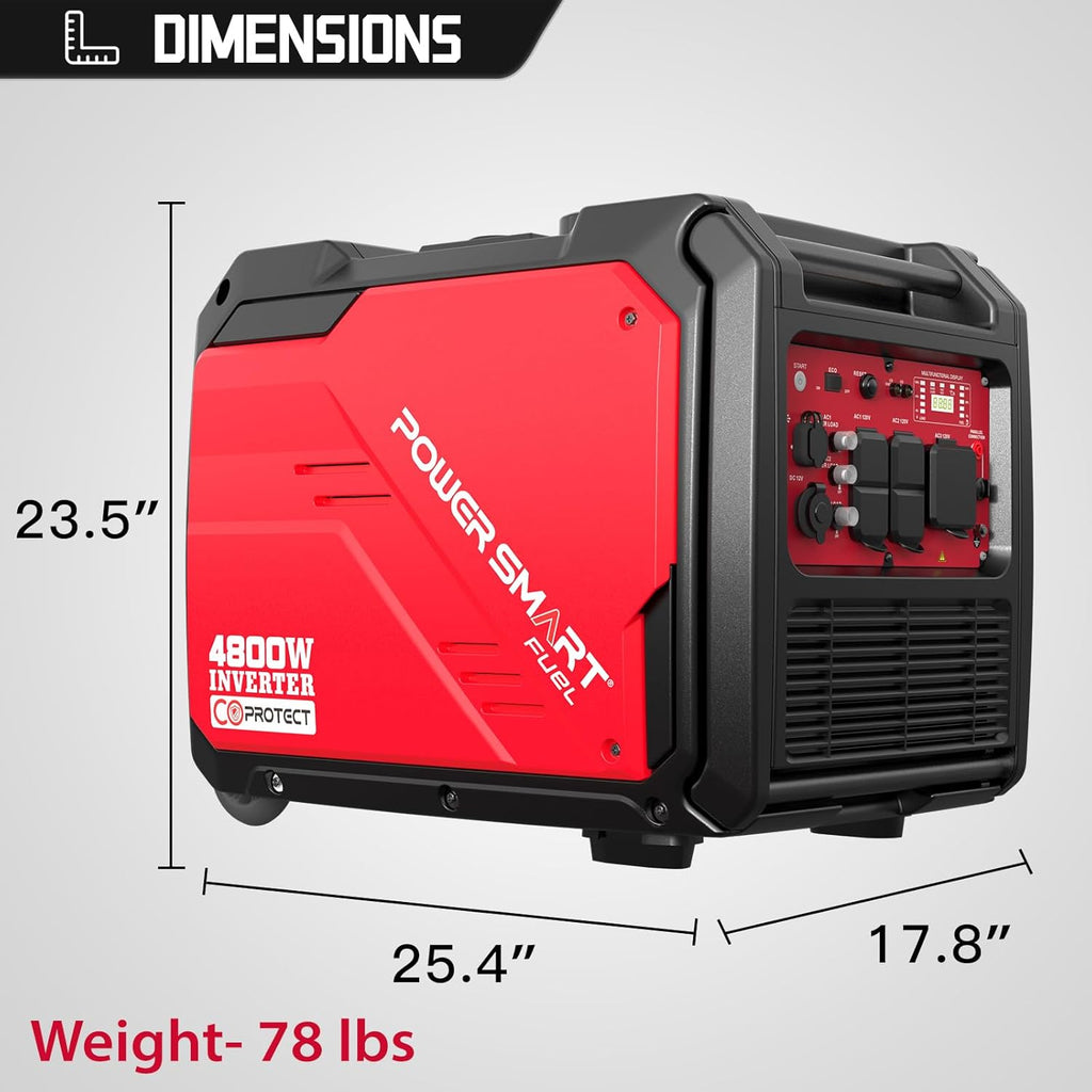 5000 Watt Portable Inverter Generator with Electric Start  30 Amp for Home Use and Emergency Backup  CO Protect  Super Quiet