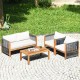 4 Pieces Wood Outdoor Patio Furniture Set with Cushions for Garden