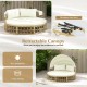 Outdoor Patio Round Daybed with Retractable Canopy and Soft Cushions