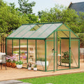 6 x 10 ft Greenhouse  Greenhouses for Outside  Polycarbonate Greenhouse with Aluminum Frame  Lockable Door and Ajustable Roof Vent for Backyard  Green Houses for Outside Garden Backyard  Patio