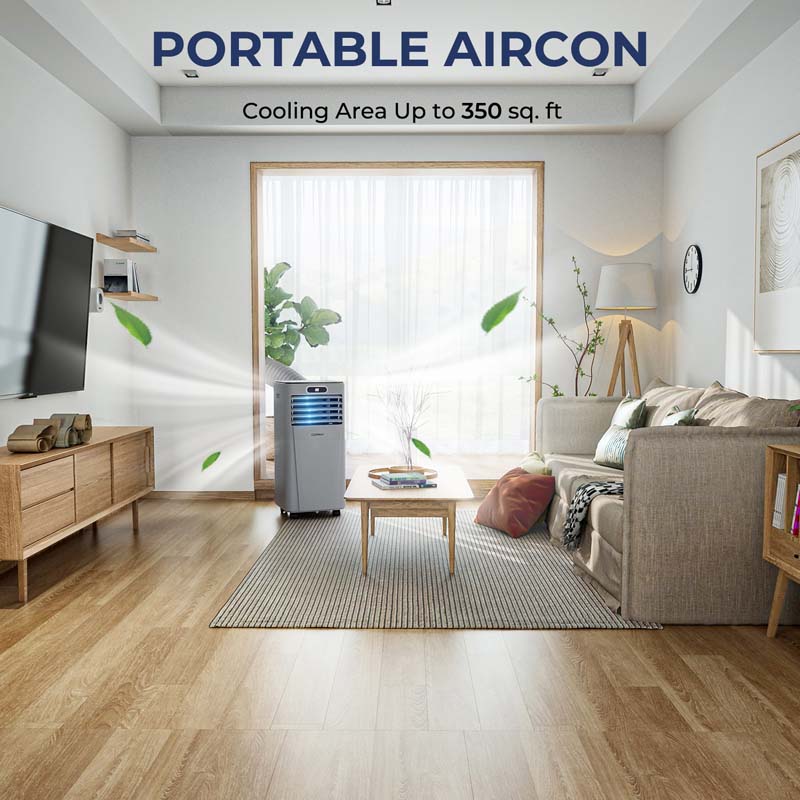 10000 BTU 3-in-1 Portable Air Conditioner Air Cooler Fan Dehumidifier with Remote Control, 24H Timer, Child Lock