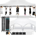 COBIZI 10x20 Pop Up Canopy with 6 Sidewall Heavy Duty Canopy UPF 50+ All Season Wind Waterproof Commercial Outdoor Wedding Party Tents for Parties Canopy Gazebo with Roller Bag(10 x 20 ft White)