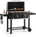 Sophia & William Extra Large Charcoal BBQ Grills with 794 SQ.IN. Cooking Area  Heavy Duty Outdoor Barbecue Grill with 2 Individual Lifting Charcoal Tray and 2 Foldable Side Table  Black