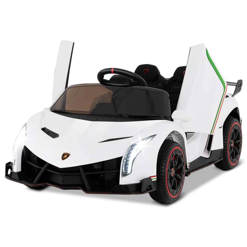 Lamborghini Licensed Kids Ride On 4WD Sports Car, 12V Battery Electric Vehicle Toy with Remote Control, 3 Speeds, Hydraulic Doors