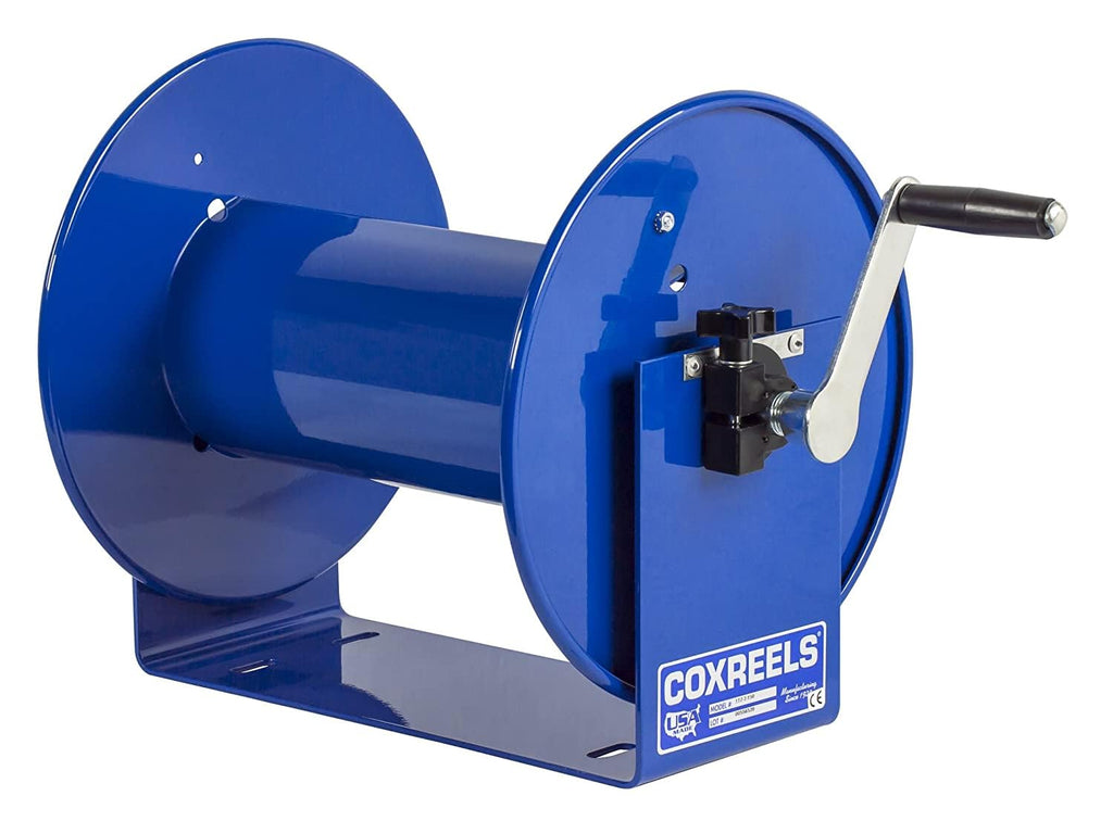 Coxreels 112-3-50 Compact Hand Crank Steel Hose Reel - 4 000 PSI - Holds 3/8" x 50' Length Hose - Perfect for Air Compressor  Garden  Pressure Washer  Electric Hoses (Hose Not Included) Made in USA