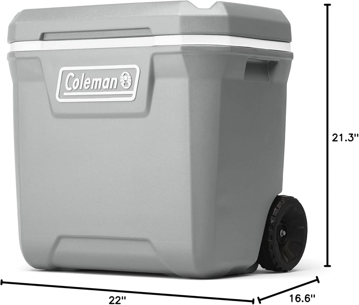 Coleman Classic Series Insulated Portable Wheeled Cooler, Leak-Resistant Outdoor Hard Cooler Keeps Ice up to 5 Days, 100-Quart