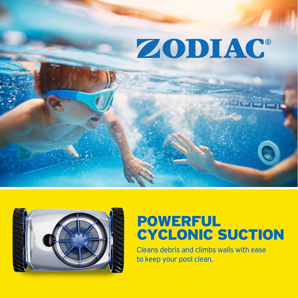 Zodiac MX6 Suction-Side In-Ground Pool Cleaner  Cyclonic Suction and X-Trax for Extreme Maneuverability