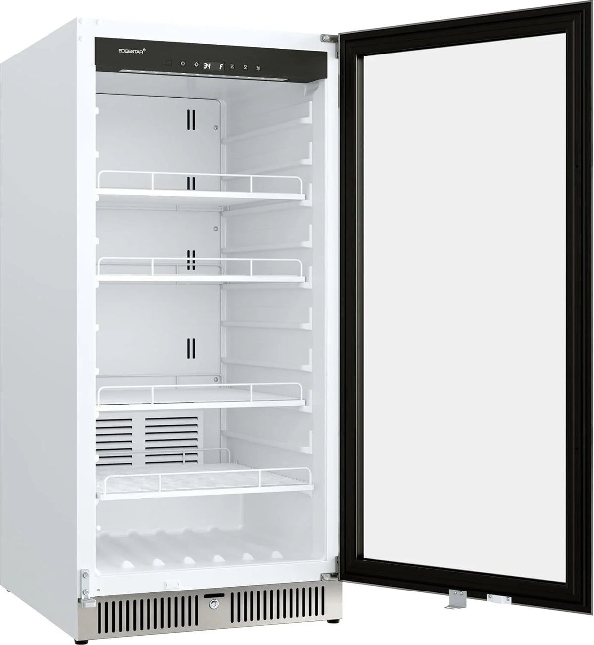 EdgeStar VBM101 22" Wide 10.1 Cu. Ft. Commercial Beverage Merchandiser �C Stainless Steel, Temp Alarm, Reversible Door