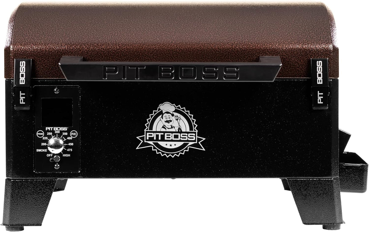 PIT BOSS 10697 Table Top Wood Grill With Temperature Control  Mahogany