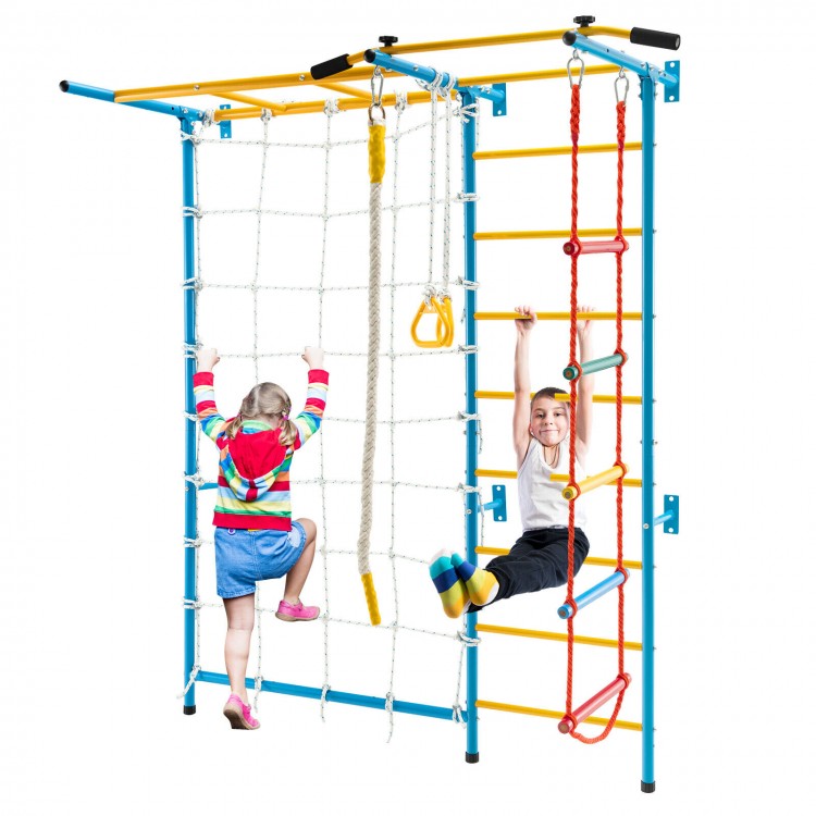 7 In 1 Kids Indoor Gym Playground Swedish Wall Ladder for Solid Wall
