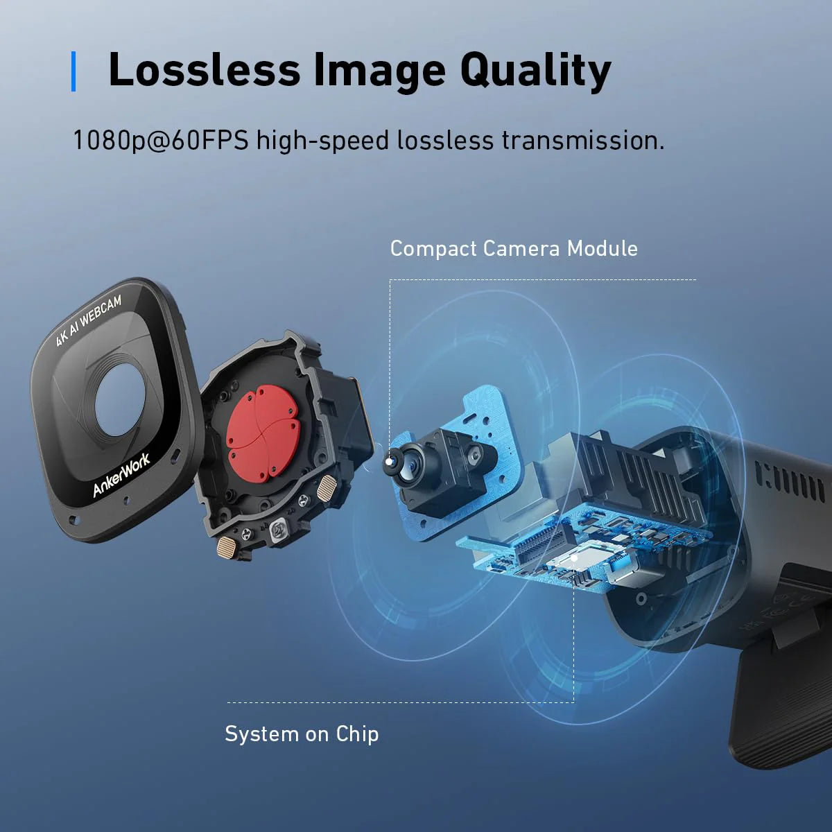 AnkerWork C310 Webcam, 4K Webcam, 12 Megapixel