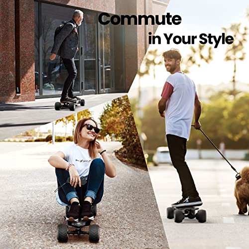 isinwheel V8 Electric Skateboard with Remote, 1200W Brushless Motor, IP54 Waterproof, Electric Longboard