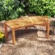 Set of 7 Outdoor Bench Acacia Wood Curved Garden Bench 2-Person