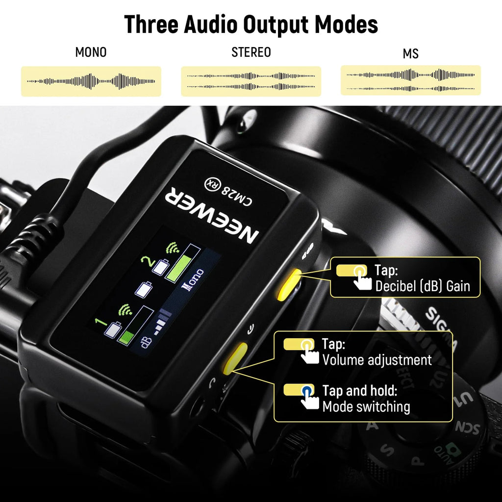NEEWER Wireless Lavalier Microphone System with Charging Case
