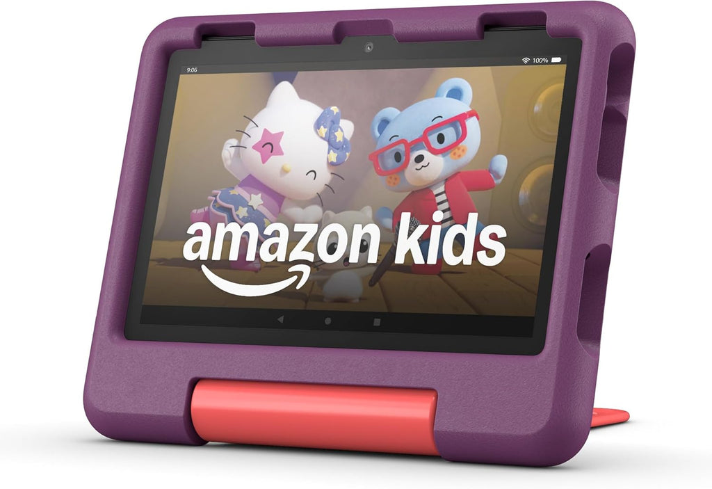 Amazon Fire HD 8 Kids tablet (newest model), ages 3-7. With bright 8" HD screen. Includes ad-free and exclusive content, parental controls and 13-hr battery, 32GB, Grape