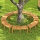 Set of 7 Outdoor Bench Acacia Wood Curved Garden Bench 2-Person