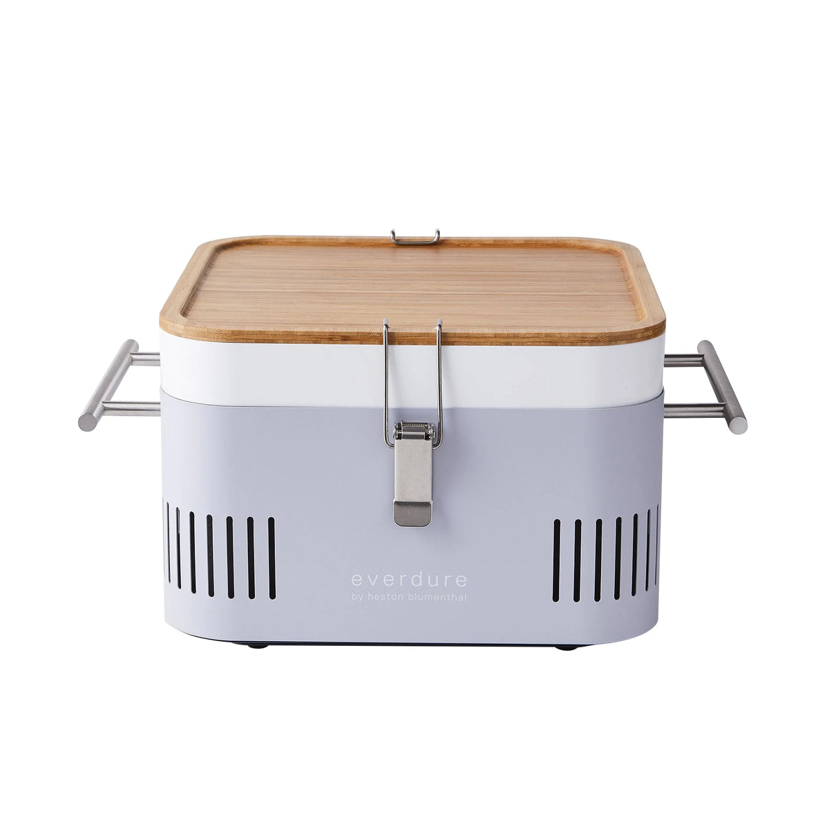 Everdure CUBE Charcoal Grill with Cool Touch Handles, Storage Container and Bamboo Serving Board