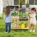 Mud Kitchen Playset with Sink and Plants Observation Room