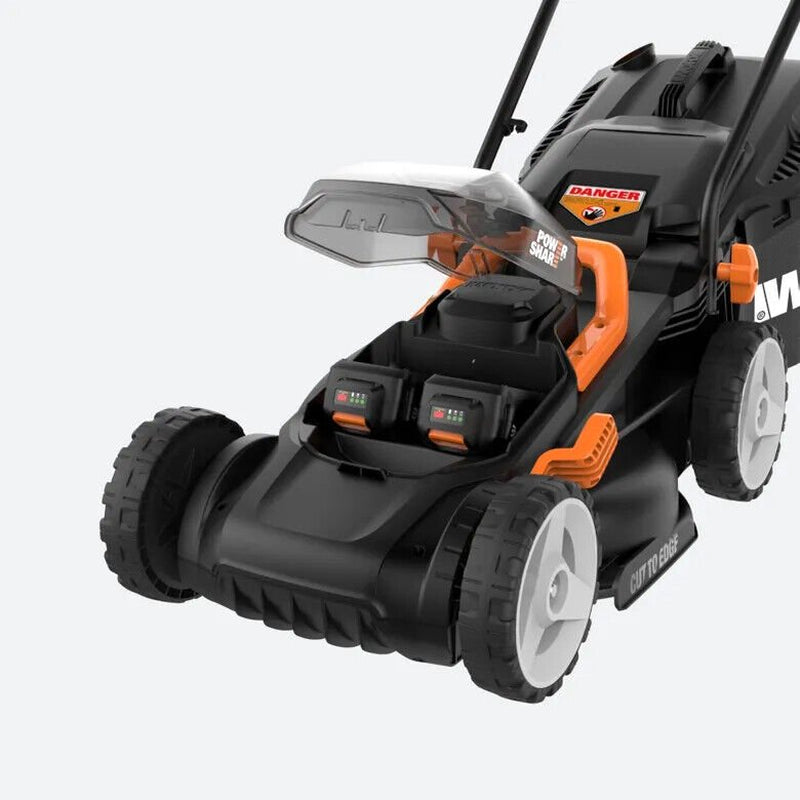Worx 40V Cordless Lawn Mower 14′′ with Intellicut, Mulching, 2x20V 4.0Ah Batteries and Charger Included