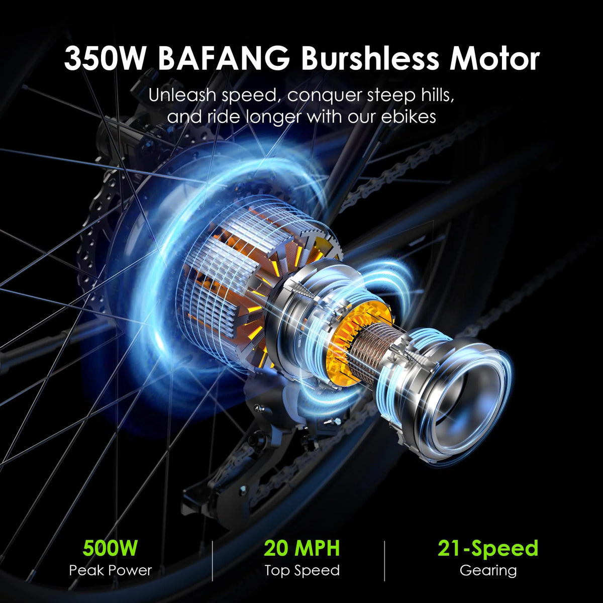 Oraimo Electric Bike for Adults with 350W BAFANG Motor