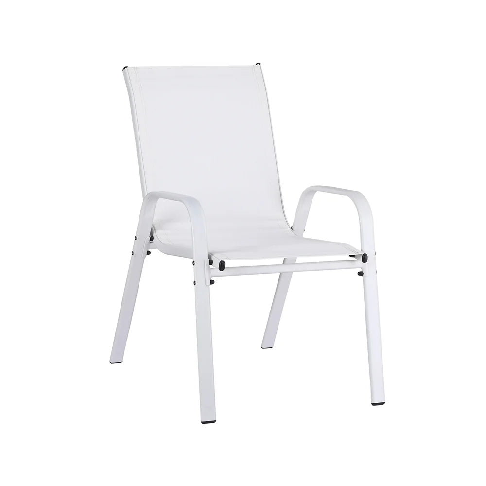 Gardeon 6PC Outdoor Dining Chairs Stackable Lounge Chair Patio Furniture White