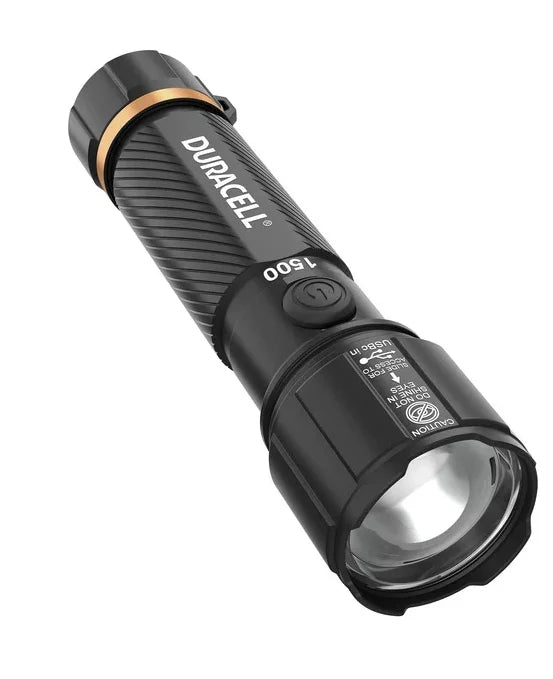 Duracell Hybrid Flashlight, 1500 Lumens, 4-count