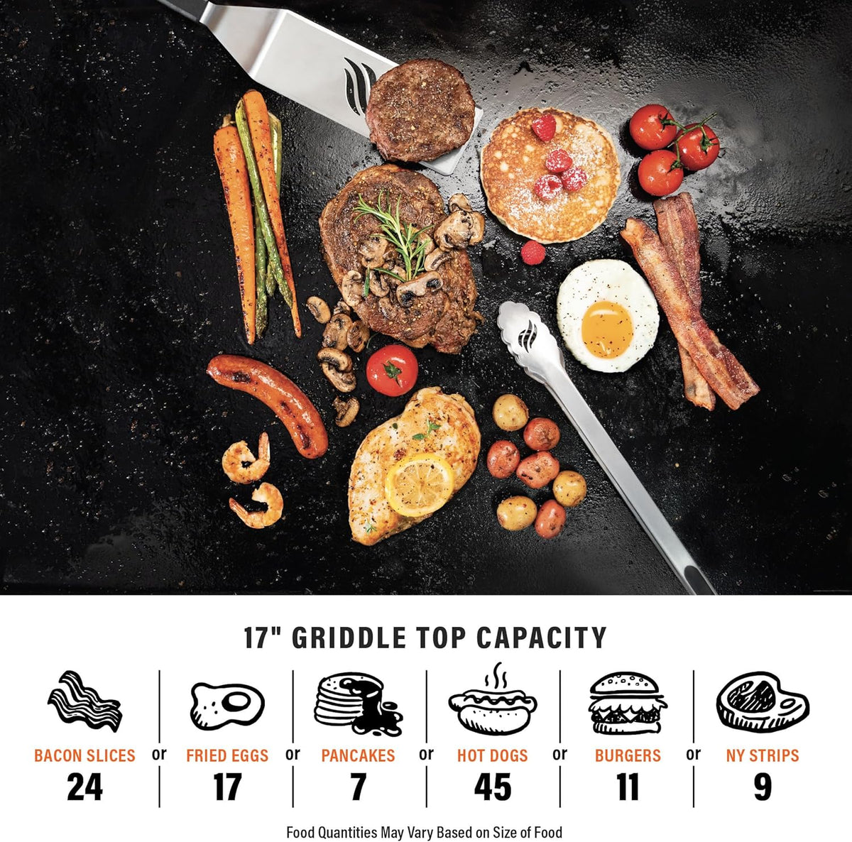 BLACKSTONE 1814 Stainless Steel Propane Gas Portable  Flat Top Griddle Frill Station for Kitchen  Camping  Outdoor  Tailgating  Tabletop  Countertop �C Heavy Duty & 12  000 BTUs  17 Inch  Black