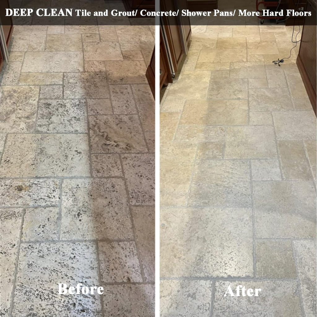 Commercial Floor Scrubber Machine with Brushes and Pads, Heavy Duty Floor Buffer Polisher and Cleaner- Deep Cleaning Tile and Grout, Hardwood Floors and Carpets without Getting on Hands and Knees