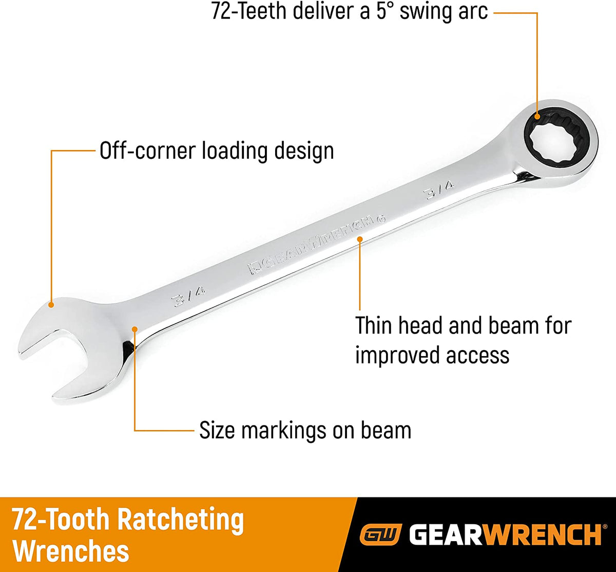 GEARWRENCH 12 Point Ratcheting Combination Wrench Set