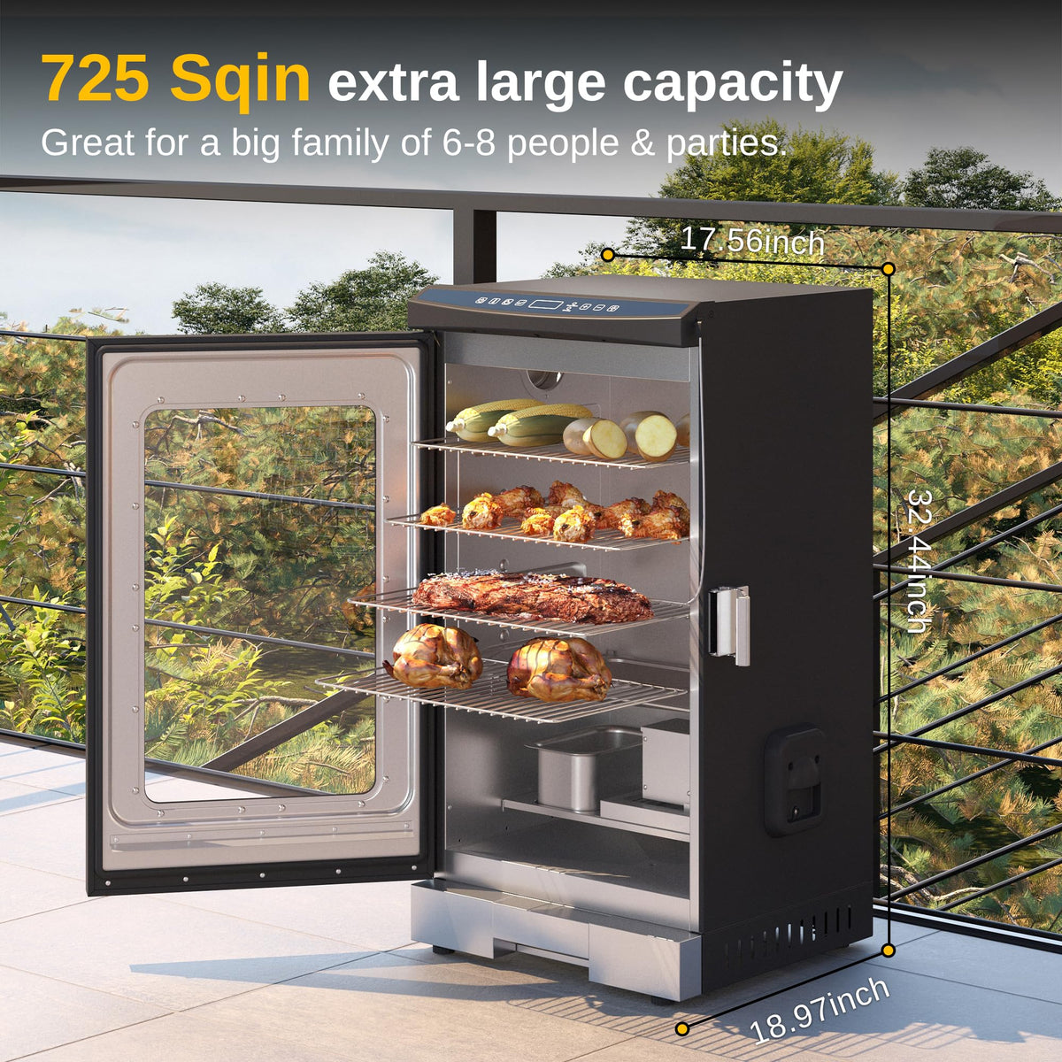 EAST OAK 30" Digital Electric Smoker with Glass Door