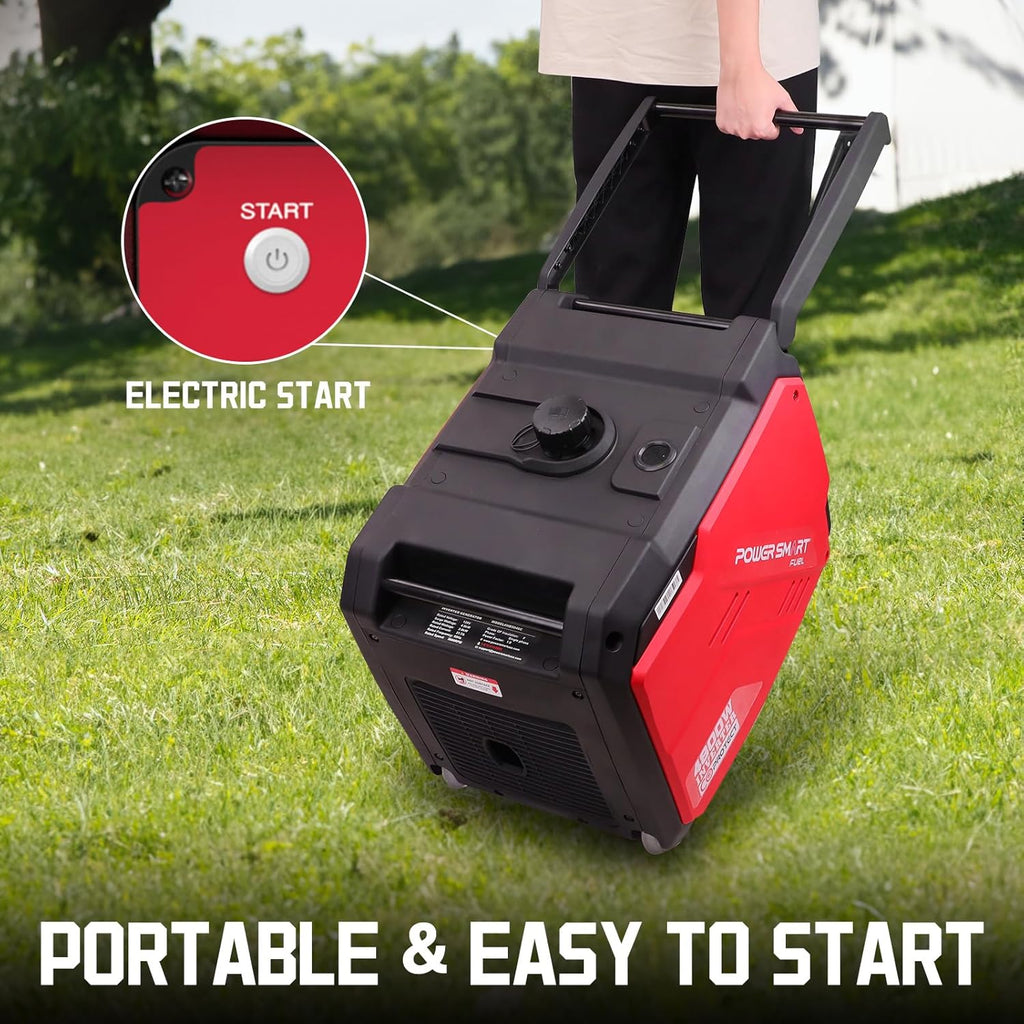 5000 Watt Portable Inverter Generator with Electric Start  30 Amp for Home Use and Emergency Backup  CO Protect  Super Quiet