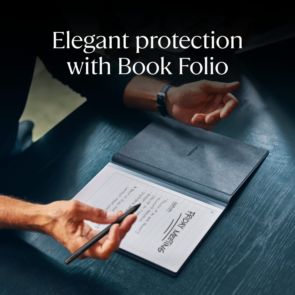 reMarkable 2 �C 10.3�� Paper Tablet with Marker Plus and Premium Leather Book Folio �C Black